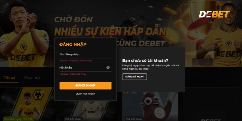 Đăng Ký DEBET 2024: Những điều cần lưu ý 3 Hướng dẫn đăng nhập tài khoản tại nhà cái Debet.